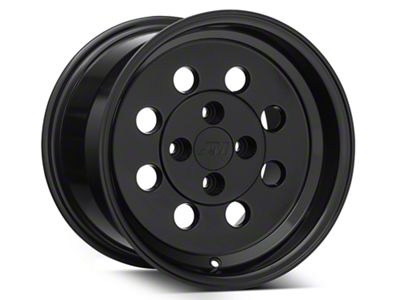 Classic Drag Black Wheel; Rear Only; 15x10 (79-93 Mustang, Excluding Cobra)