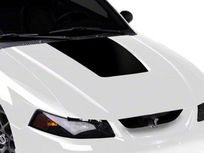 SEC10 Hood Accent Decal; Gloss Black (99-01 Mustang Cobra; 03-04 Mustang V6)