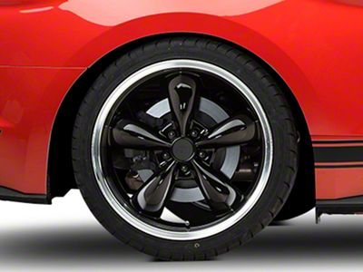 Deep Dish Bullitt Gloss Black Wheel; Rear Only; 20x10; 48mm Offset (15-23 Mustang EcoBoost w/o Performance Pack, V6)