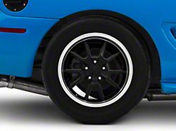 Deep Dish FR500 Style Gloss Black with Polished Lip Wheel; Rear Only; 17x10.5; 27mm Offset (94-98 Mustang)