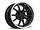Deep Dish FR500 Style Gloss Black with Polished Lip Wheel; Rear Only; 17x10.5 (94-98 Mustang)
