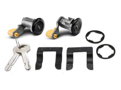 Door Lock Set; Black (90-93 Mustang)