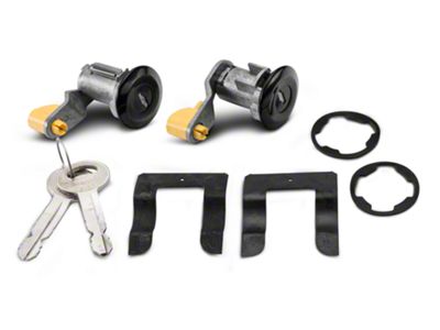 OPR Door Lock Set; Black (90-93 Mustang)