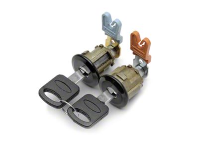 Door Locks; Black (96-98 Mustang)