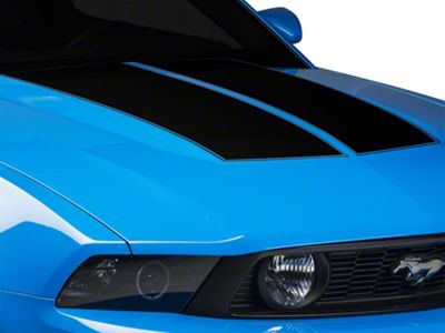 SEC10 Dual Hood Stripes; Gloss Black (10-12 Mustang)