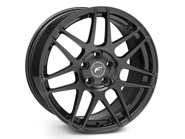 Forgestar F14 Monoblock Piano Black Wheel; Rear Only; 18x10 (15-23 Mustang EcoBoost w/o Performance Pack, V6)