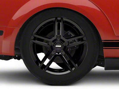 2010 GT500 Style Black Wheel; Rear Only; 19x10; 48mm Offset (05-09 Mustang)