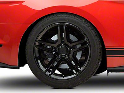 2010 GT500 Style Black Wheel; Rear Only; 19x10; 48mm Offset (15-23 Mustang GT, EcoBoost, V6)