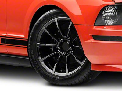 11/12 GT/CS Style Gloss Black Machined Wheel; 18x9; 30mm Offset (05-09 Mustang GT, V6)