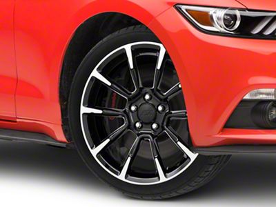 11/12 GT/CS Style Gloss Black Machined Wheel; 18x9; 30mm Offset (15-23 Mustang EcoBoost w/o Performance Pack, V6)