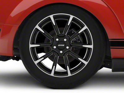 11/12 GT/CS Style Gloss Black Machined Wheel; Rear Only; 19x10; 48mm Offset (05-09 Mustang)