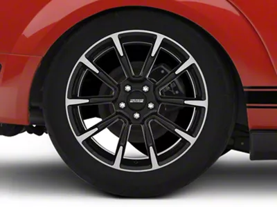 11/12 GT/CS Style Gloss Black Machined Wheel; Rear Only; 19x10 (05-09 Mustang)