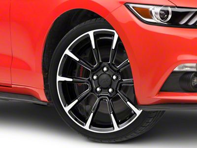 11/12 GT/CS Style Gloss Black Machined Wheel; 19x8.5 (15-23 Mustang GT, EcoBoost, V6)