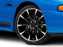 11/12 GT/CS Style Gloss Black Machined Wheel; 19x8.5; 30mm Offset (94-98 Mustang)