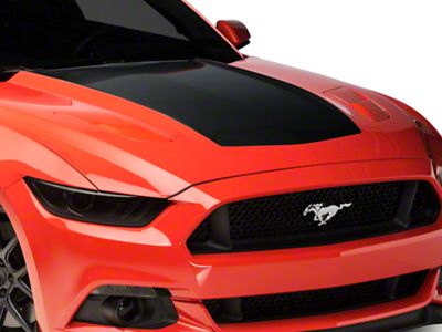 SEC10 Hood Accent Decal; Gloss Black (15-17 Mustang GT, EcoBoost, V6)