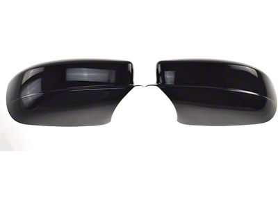 Door Mirror Cover; Gloss Black ABS 2 Pieces Tape-On (2011 Charger)