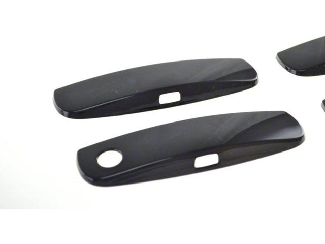 Exterior Door Handle Cover; Gloss Black ABS 4 Pieces Tape-On (2011 Charger)