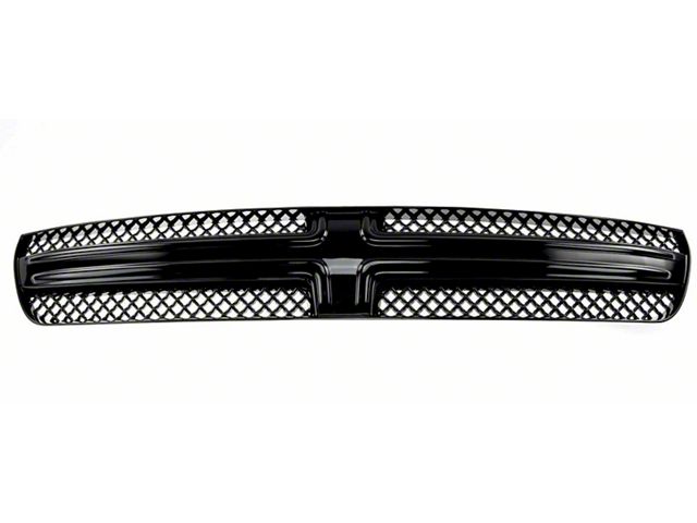 Grille Overlay; Gloss Black ABS 1 Pieces Tape-On (15-17 Charger)