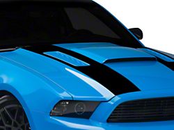 SEC10 Inner Hood Stripes; Gloss Black (13-14 Mustang)