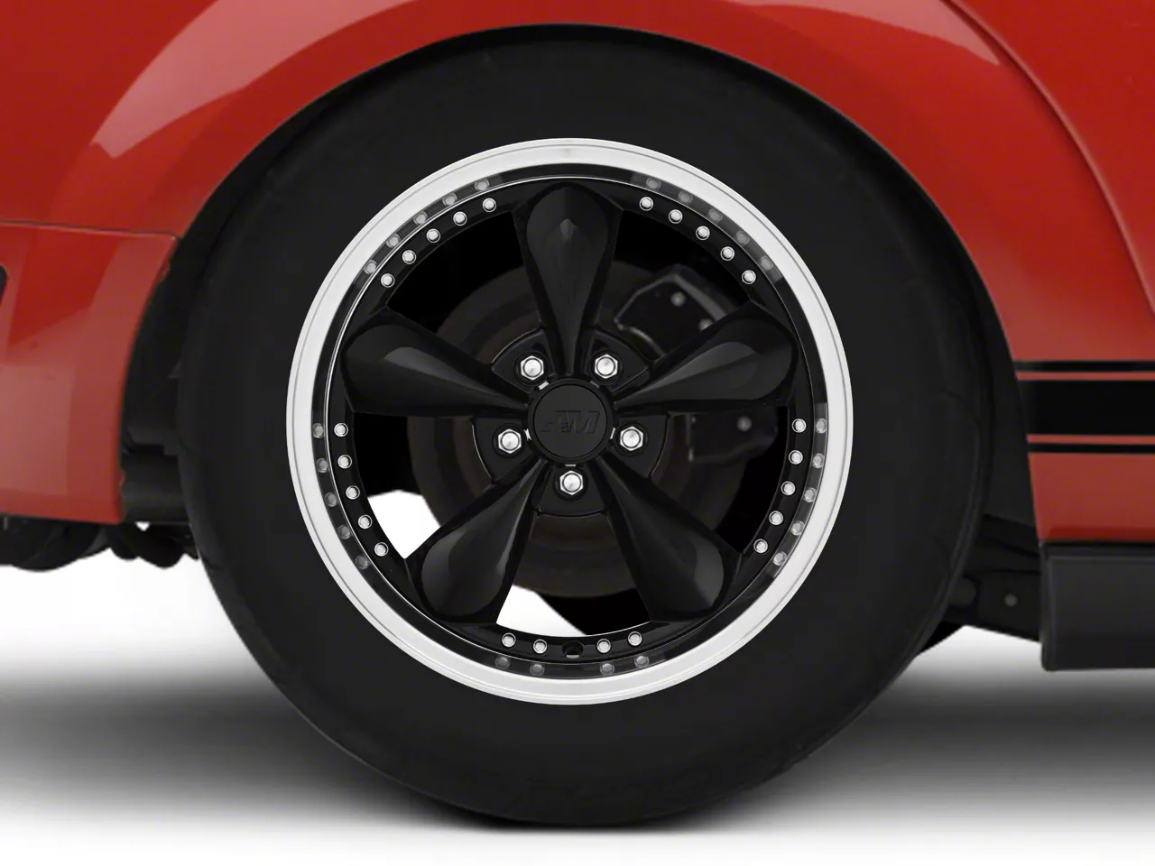 Mustang Bullitt Motorsport Gloss Black Wheel; Rear Only