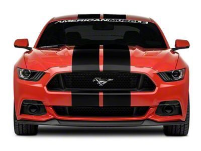 SEC10 GT500 Style Stripes; Gloss Black; 10-Inch (15-23 Mustang)