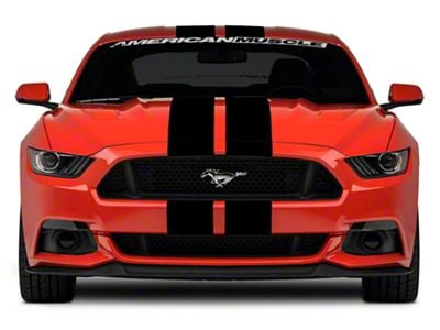 SEC10 Lemans Stripes; Gloss Black; 8-Inch (15-23 Mustang)