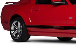 Rocker Stripes with Mustang Lettering; Black (05-14 Mustang)