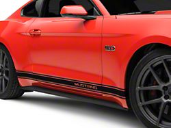 Rocker Stripes with Mustang Lettering; Black (15-23 Mustang)