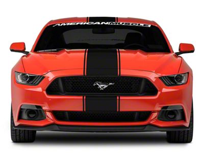 SEC10 Super Snake Style Stripes; Gloss Black (15-23 Mustang)