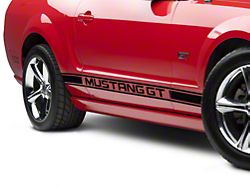 Rocker Stripes with Mustang GT Lettering; Black (05-14 Mustang)