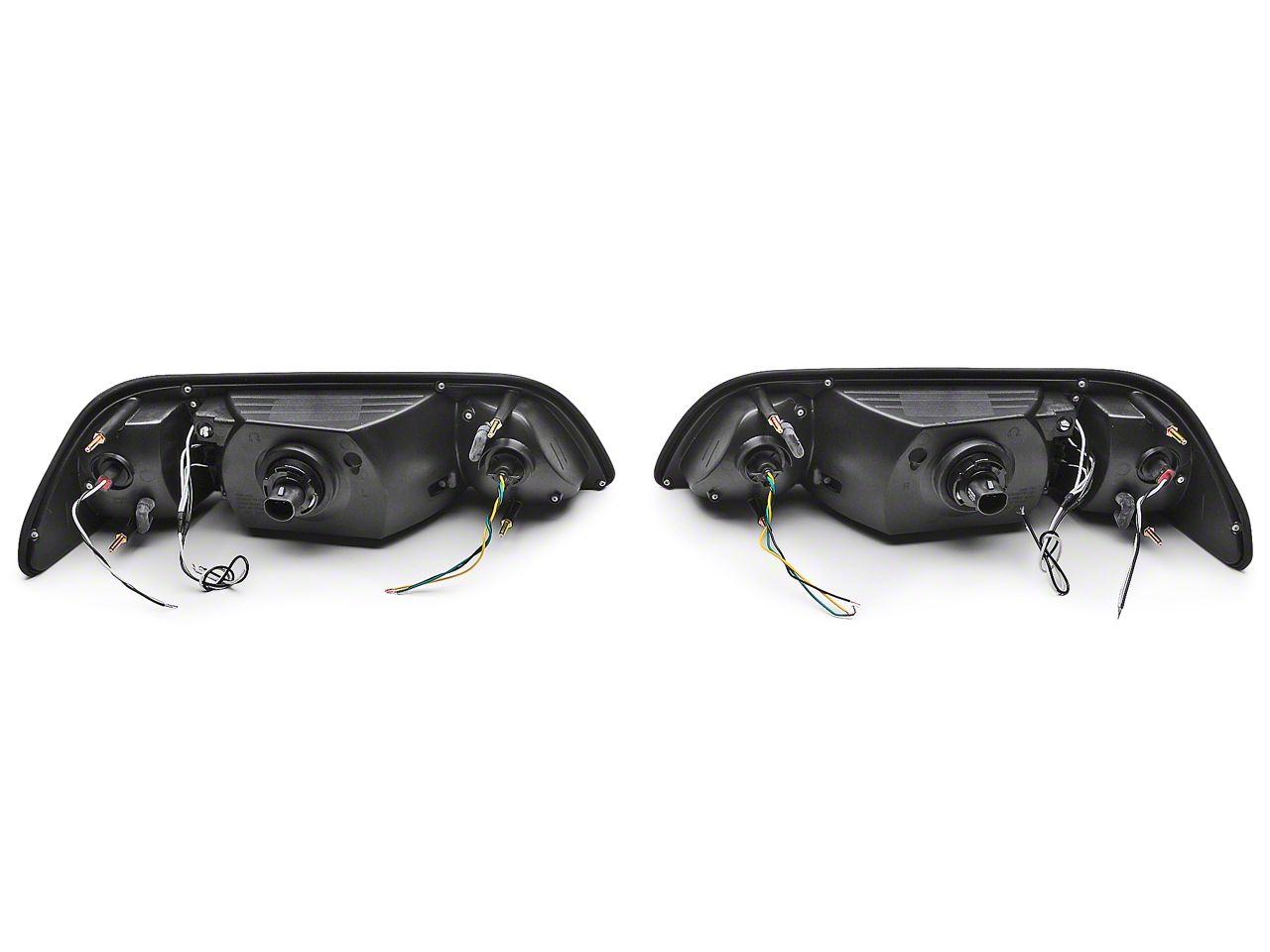 LED Headlights For 1987-1993 Ford Mustang – Black Housing With Amber Reflector