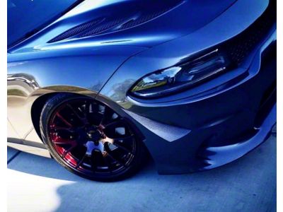 Black Ops Auto Works Front Side Canards; Carbon Fiber (15-23 Charger SRT Hellcat)