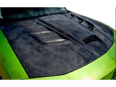 Black Ops Auto Works Sniper 1.0 Hood; Carbon Fiber Outer/Unpainted Inner (06-10 Charger)