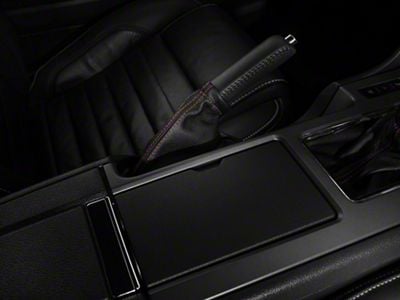 SpeedForm Premium Black Leather E-Brake Boot; Red Stitch (10-14 Mustang)