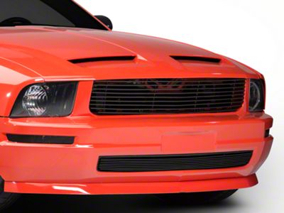 Modern Billet Retro Replacement Grille; Black (05-09 Mustang V6)