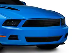 SpeedForm Modern Billet Retro Upper and Lower Replacement Grille; Black (10-12 Mustang V6)