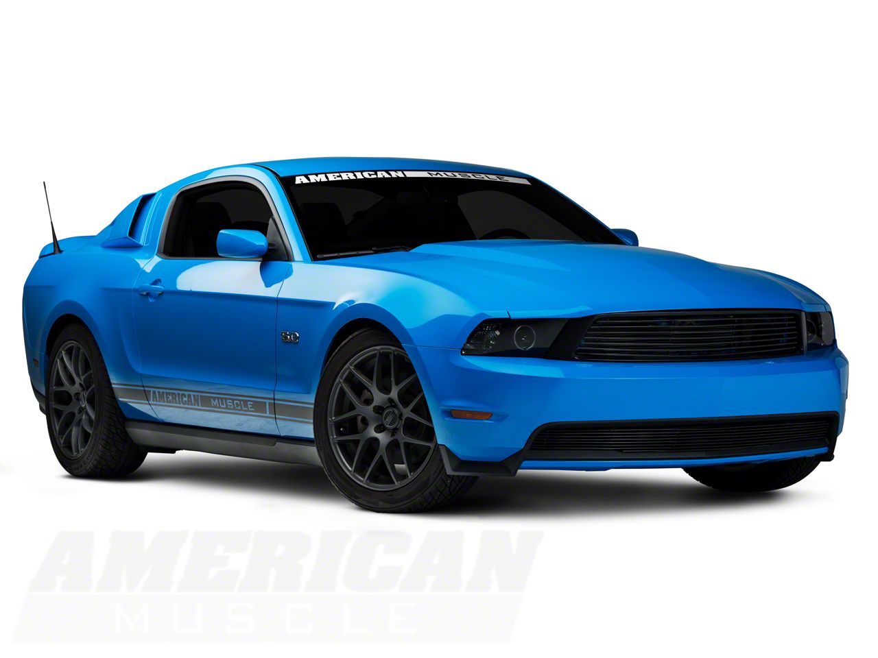 Modern Billet Retro Grille; Black (10-12 Mustang GT)