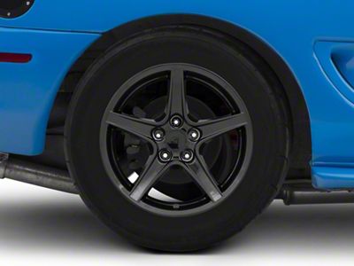 Saleen Style Gloss Black Wheel; Rear Only; 17x10.5 (94-98 Mustang)