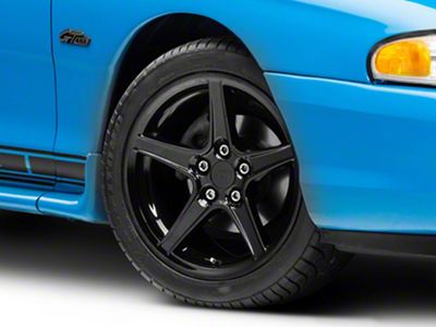 Saleen Style Gloss Black Wheel; 17x9 (94-98 Mustang)