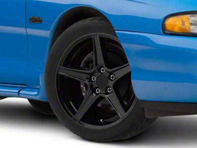 Staggered Saleen Style Gloss Black 4-Wheel Kit; 18x9/10 (94-98 Mustang)