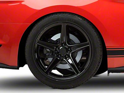 Saleen Style Gloss Black Wheel; Rear Only; 19x10; 48mm Offset (15-23 Mustang EcoBoost w/o Performance Pack, V6)