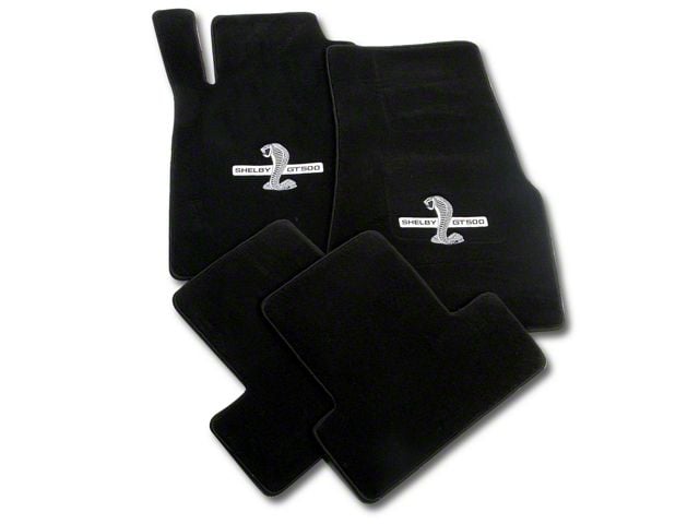 Lloyd Front and Rear Floor Mats with Shelby GT500 Logo; Black (11-12 Mustang)