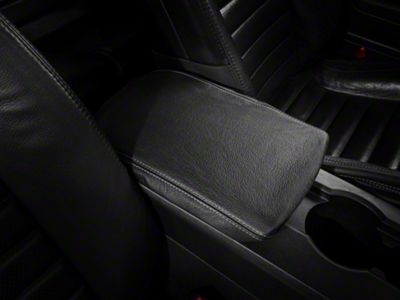 SpeedForm Premium Leather Armrest Cover; Silver Stitching (05-09 Mustang)