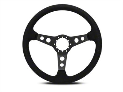 OPR 3-Spoke Steering Wheel with Holes; Black Suede (84-04 Mustang)
