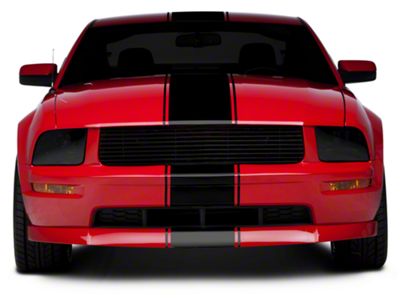 SEC10 Super Snake Style Stripes; Gloss Black (05-14 Mustang)