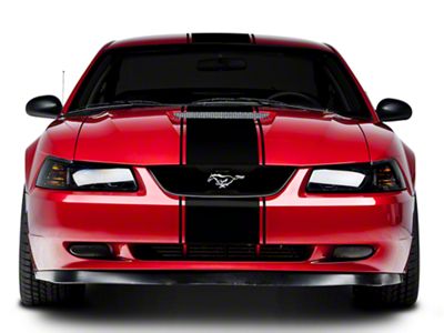 SEC10 Super Snake Style Stripes; Gloss Black (94-04 Mustang)