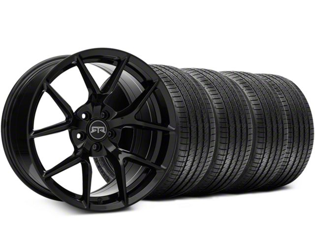 RTR Tech 5 Gloss Black Wheel and Sumitomo Maximum Performance HTR Z5 Tire Kit; 20x9.5 (05-14 Mustang)