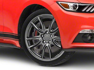 Track Pack Style Gloss Black Wheel; 18x9 (15-23 Mustang EcoBoost w/o Performance Pack, V6)