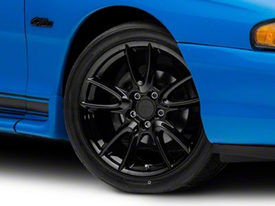 Track Pack Style Gloss Black Wheel; 18x9; 30mm Offset (94-98 Mustang)