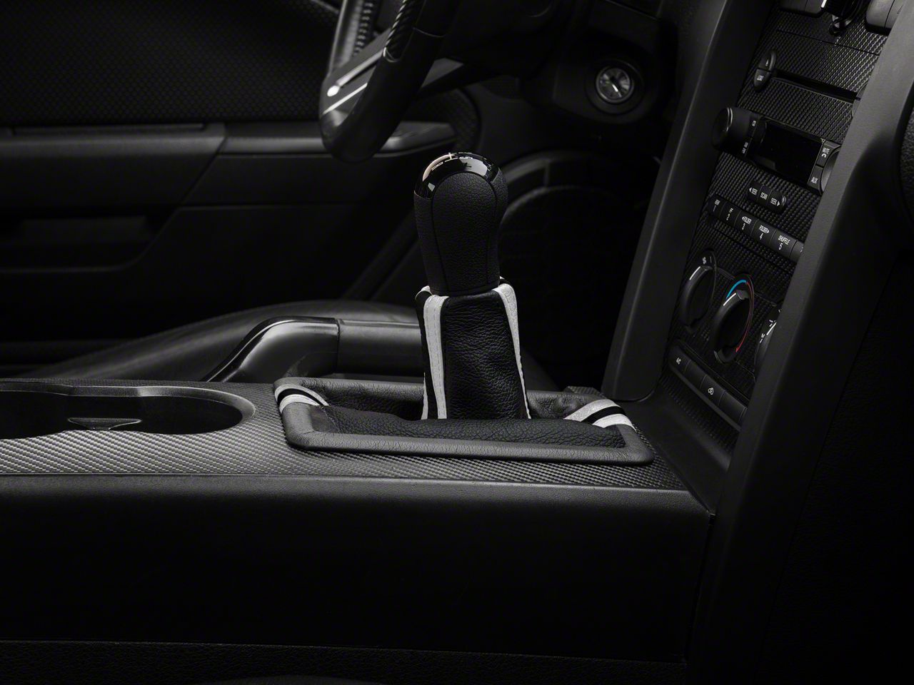 SpeedForm Mustang Premium Black Leather Shift Boot; Dual